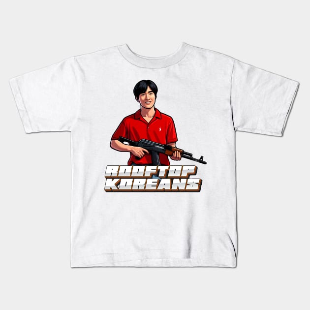 Rooftop Koreans Kids T-Shirt by Rawlifegraphic